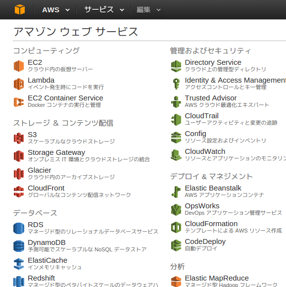 マネジメント コンソール aws